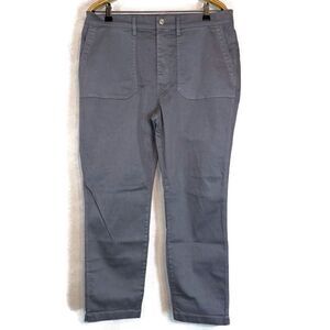 J. Crew Pants Women's 32 Gray Vintage Straight Cargo Slub Sateen J7142 Slate NWT